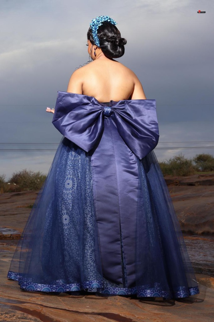 Pammy M Blue Gown Back View